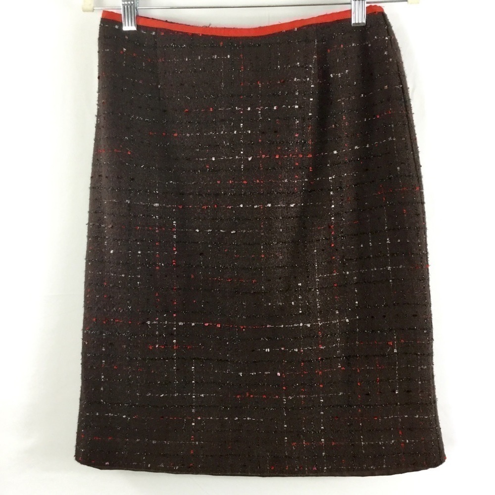 𝅺Tara Ryan Brown Tweed Pencil Skirt Size 6
